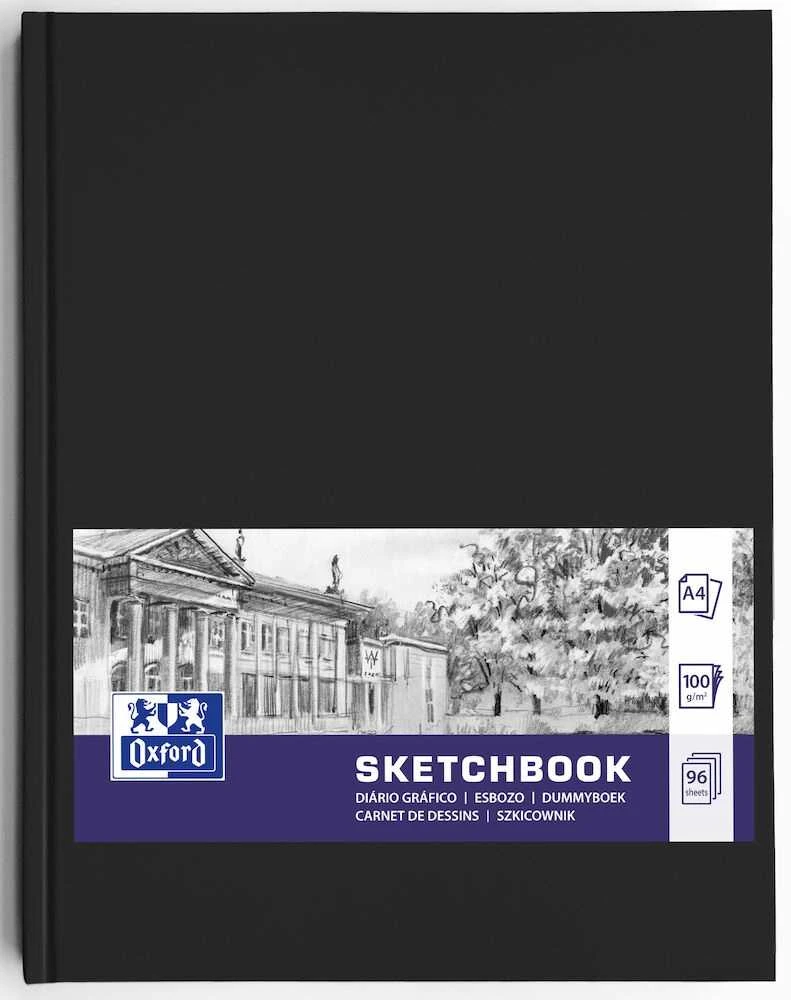 Oxford SKETCHBOOK susiūtas A4 96k 100g juodas 400152623 OXFORD