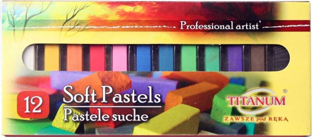 Titanum Profesionalios 12 Spalvų Sausos Pastelės – Intensyvios, Lūžimui Atsparios Kreidelės