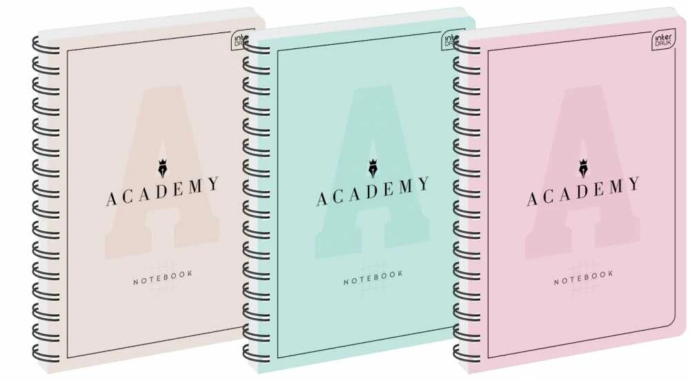 Interdruk Kołozeszyt A4 100k. INTERDRUK 90g Academy pastelė, tinklelis Interdruk