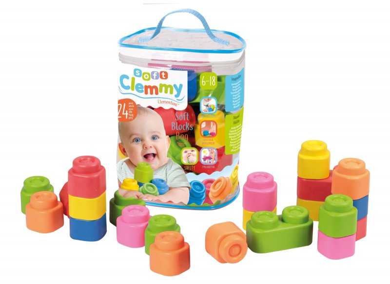 Clementoni CLEMMY kaladėlės Soft Bag 24 vnt,14889