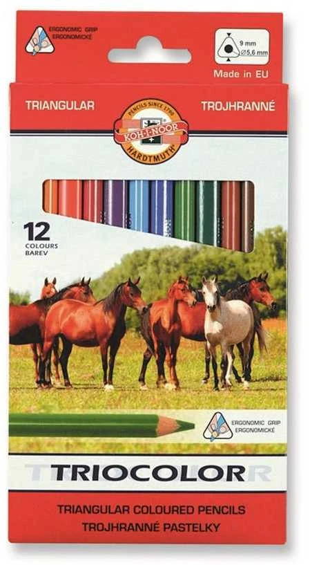 Spalvoti pieštukai tribriauniai KOH-I-NOOR Triocolor Jumbo, ø5,6mm (12) 1301-211