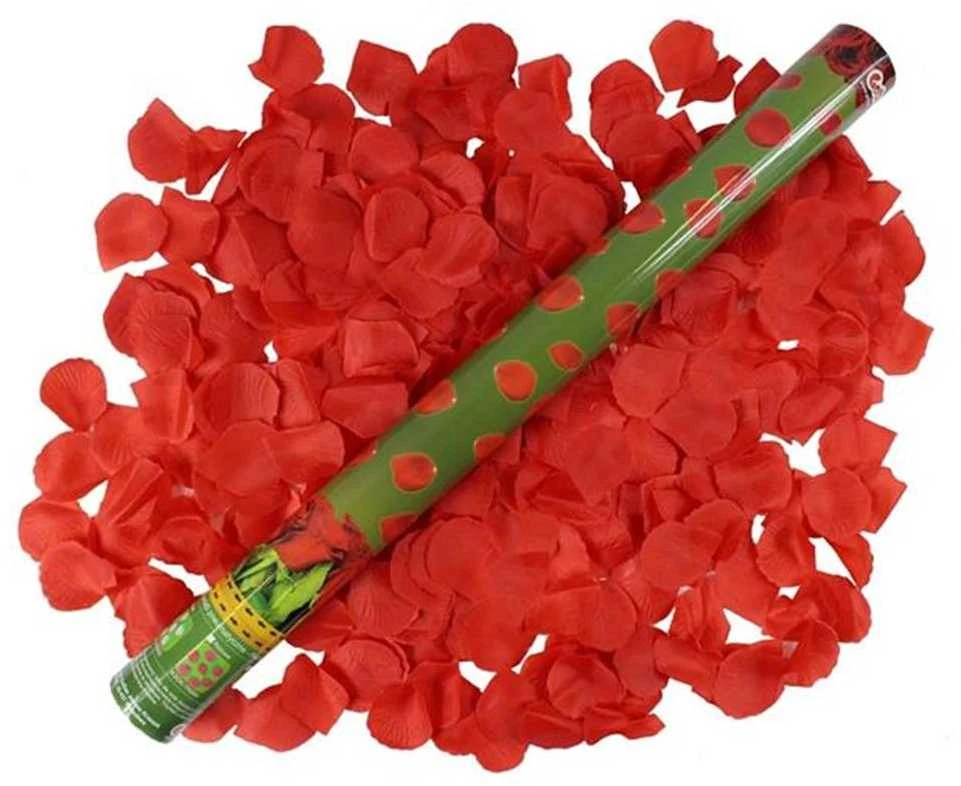 Pop konfeti 60cm Raudonos rožių žiedlapiai Valentino diena GODAN KSDK-YK006