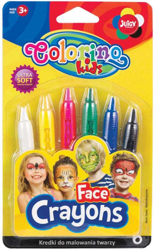 COLORINO KIDS veido puošybos kreidelės, 6 spalvos, 32629PTR