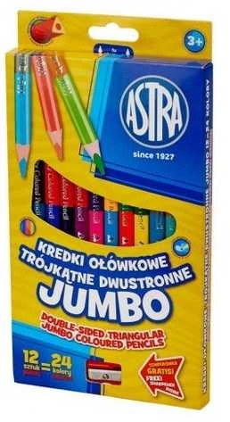 Astra Jumbo dvipusiai pieštukai, 12 vnt