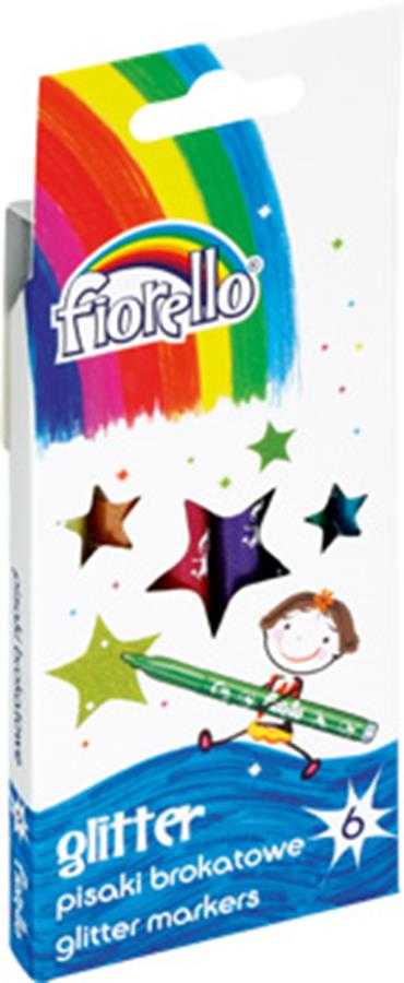 Blizgūs flomasteriai Fiorello, GR-118, 6 spalvų