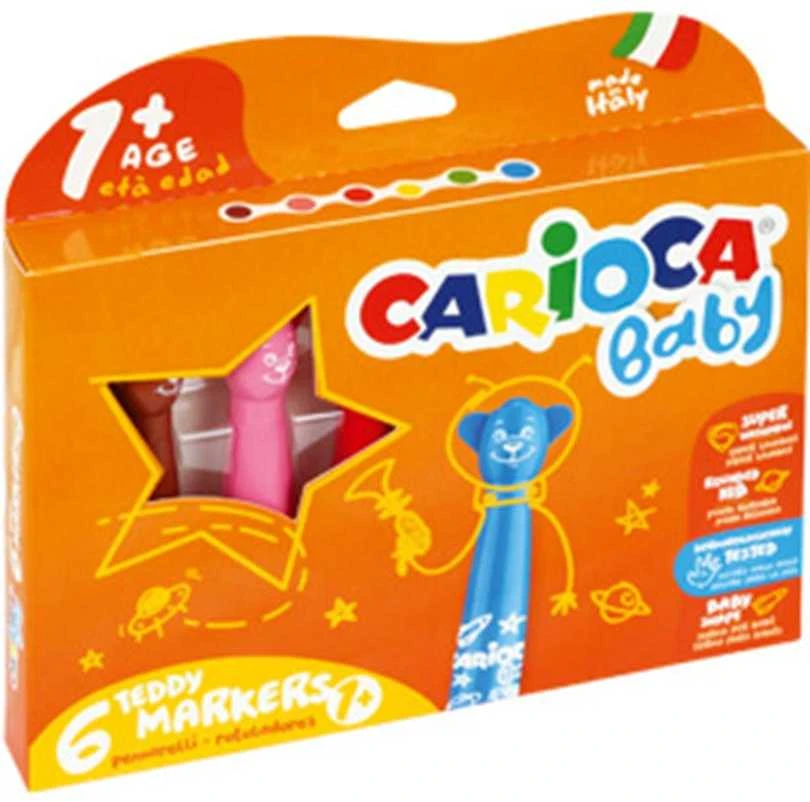 Flomasteriai mažyliams CARIOCA BABY TEDDY MARKER, 6 spalvų