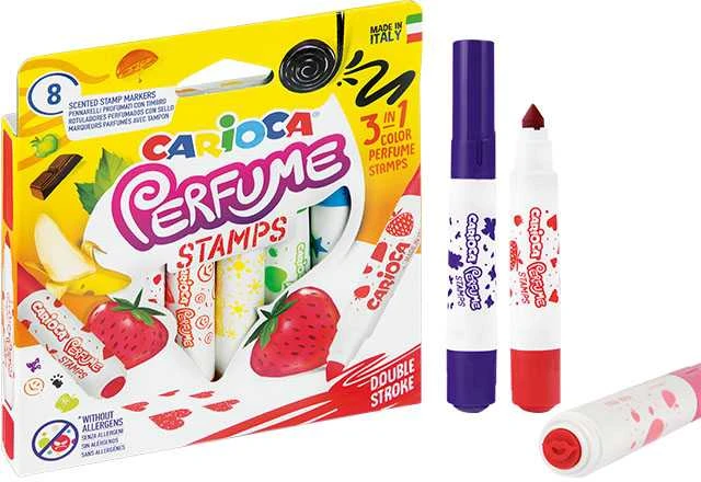 Kvepiantys flomasteriai CARIOCA PERFUME STAMPS, su antspaudais, 8 vnt./pak.