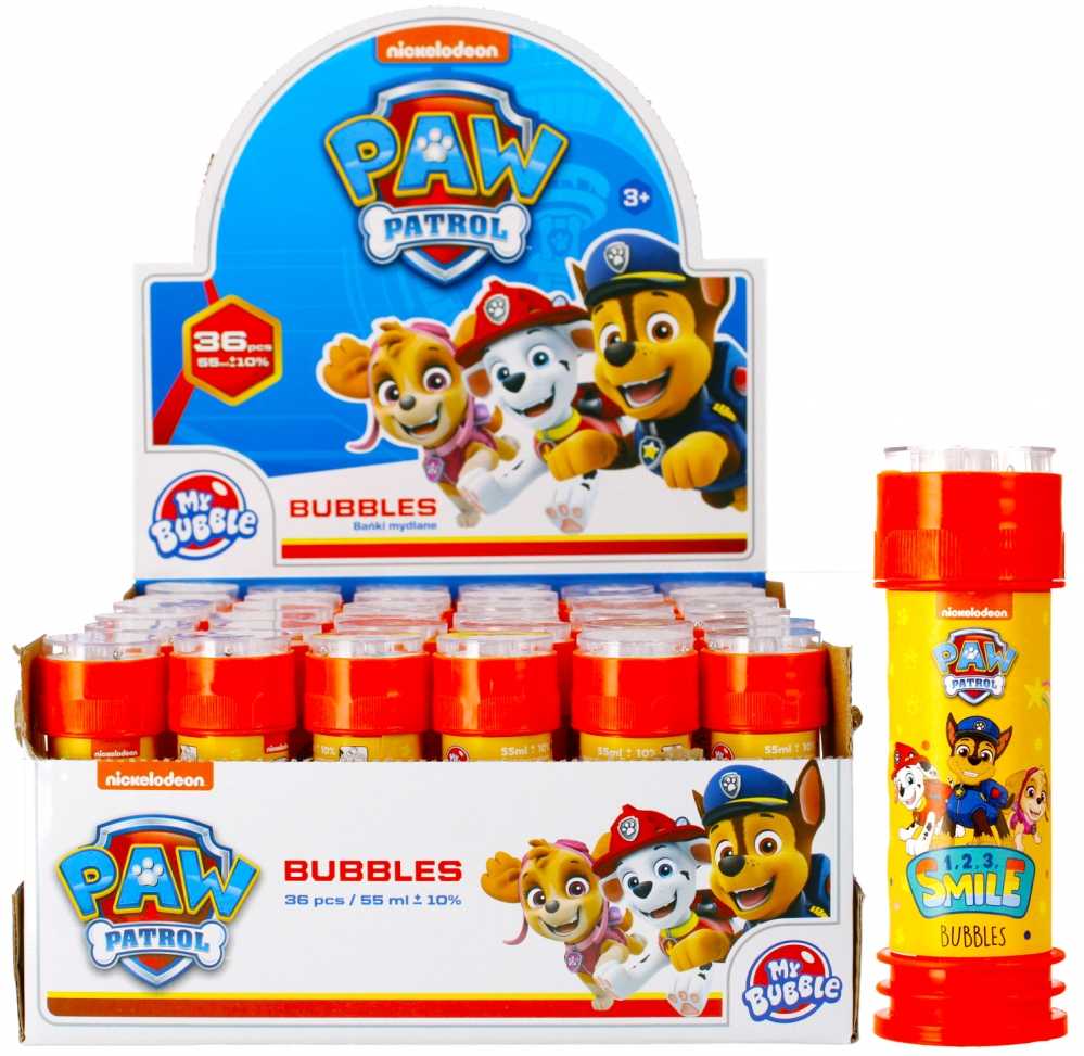 Lean Toys Paw Patrol muilo burbulai 55 ml, raudoni