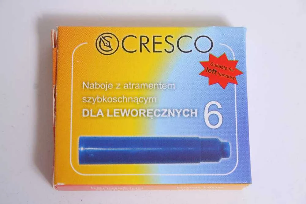 Rašalo kapsulės CRESCO, 6 vnt., trumpos, greitai džiūstantis rašalas, mėlynos sp.