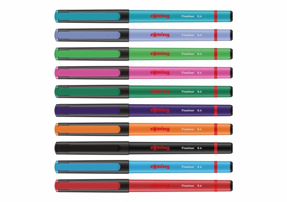 Parker Rotring Linner plonųjų rašiklių rinkinys 0,4 mm, 10 spalvų - 2166220