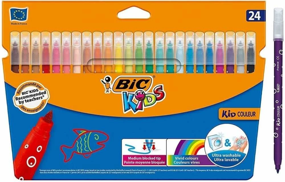 Flomasteriai Bic Kids Couleur, vienpusiai, 24 vnt.