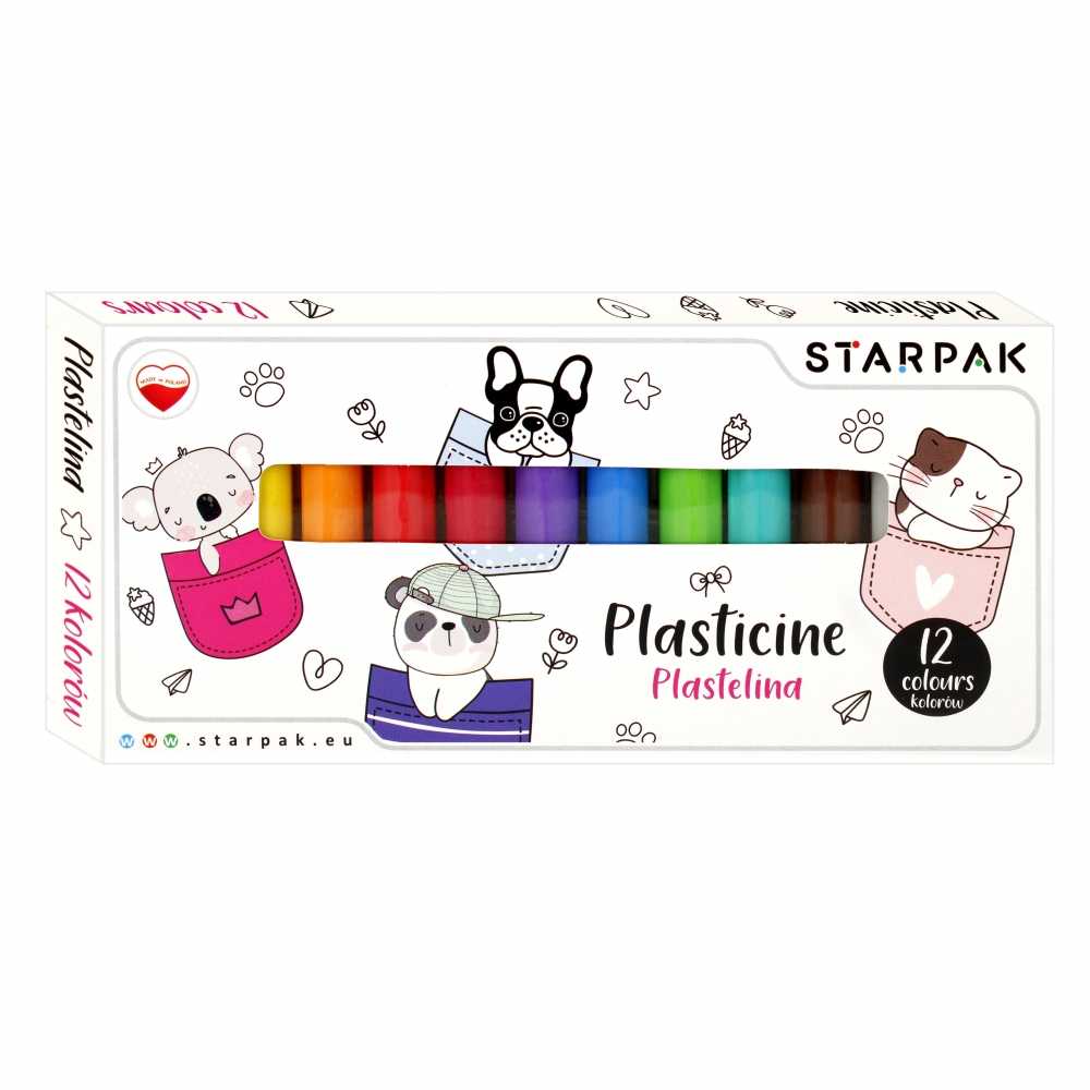Starpak Minisy plastelinas rinkinys, 12 spalvų
