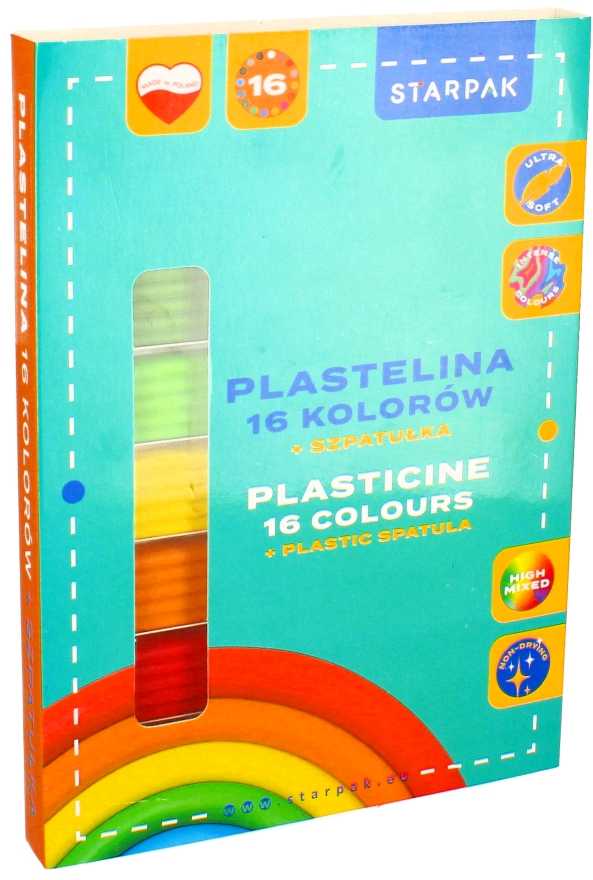Plastilinas 16 spalvų Ant bangos - STARPAK