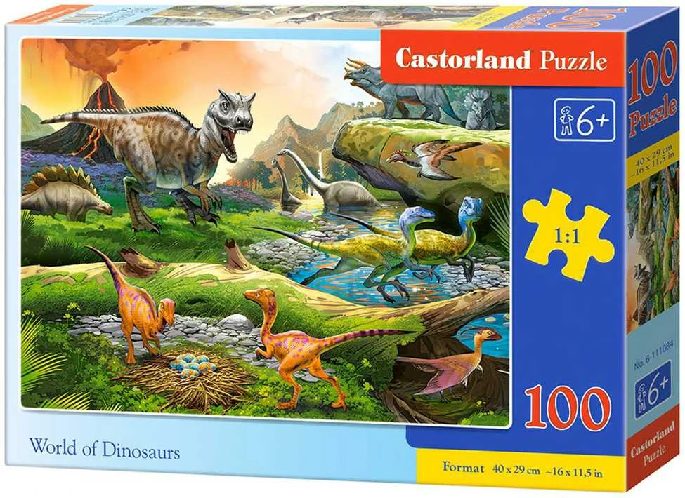 Castorland Dėlionė 100 vnt. - Dinozaurų pasaulis