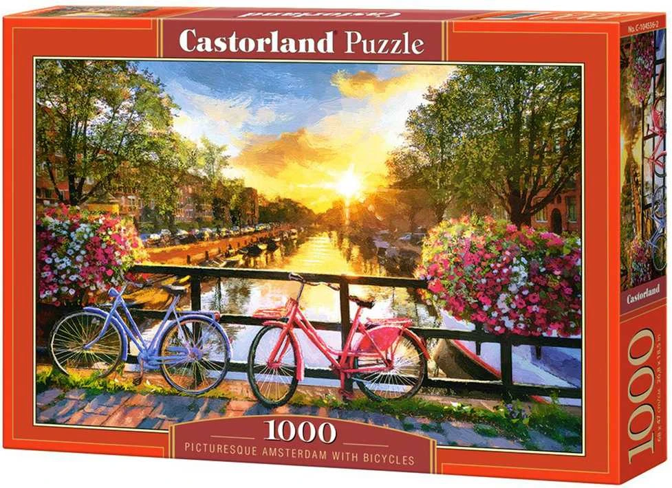 Castorland Dėlionė 1000 vnt. - Vaizdingas Amsterdamas su dviračiais