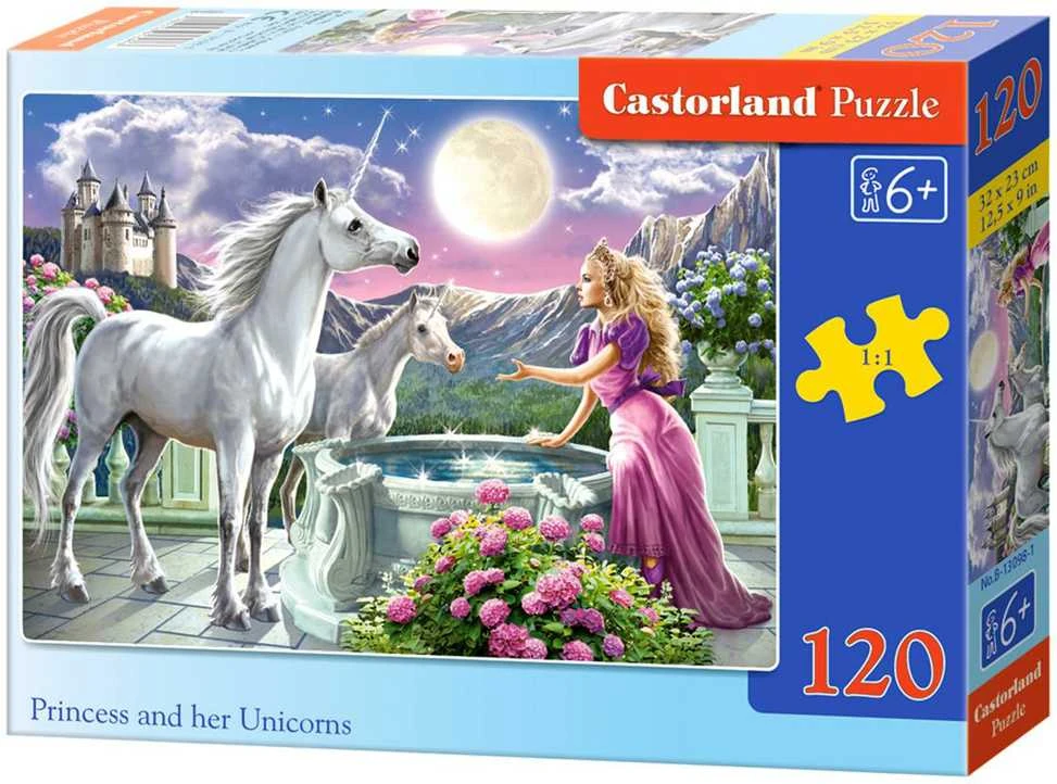 Castorland Dėlionė 120 vnt. - Princesė ir jos vienaragiai