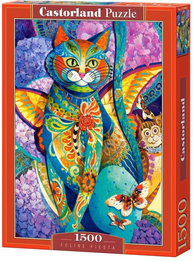 Castorland Dėlionė 1500 vnt. - Feline Fiesta (Katės šventė)