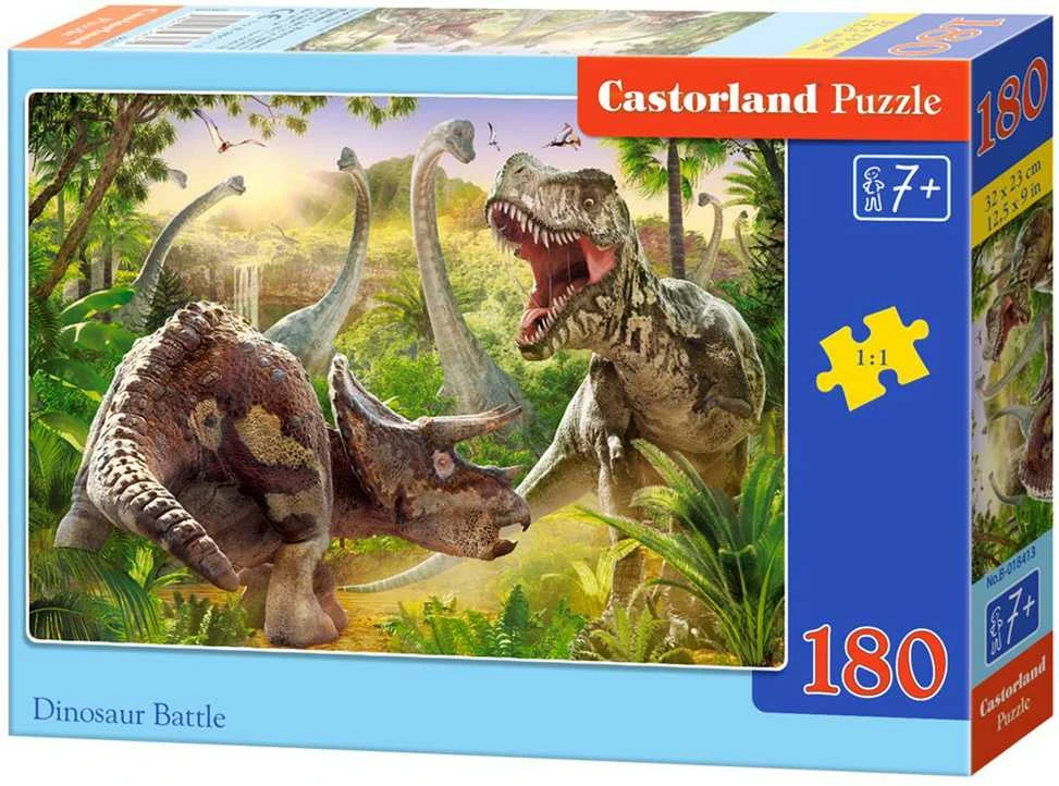 Castorland Dėlionė 180 vnt. - Dinozaurų kova