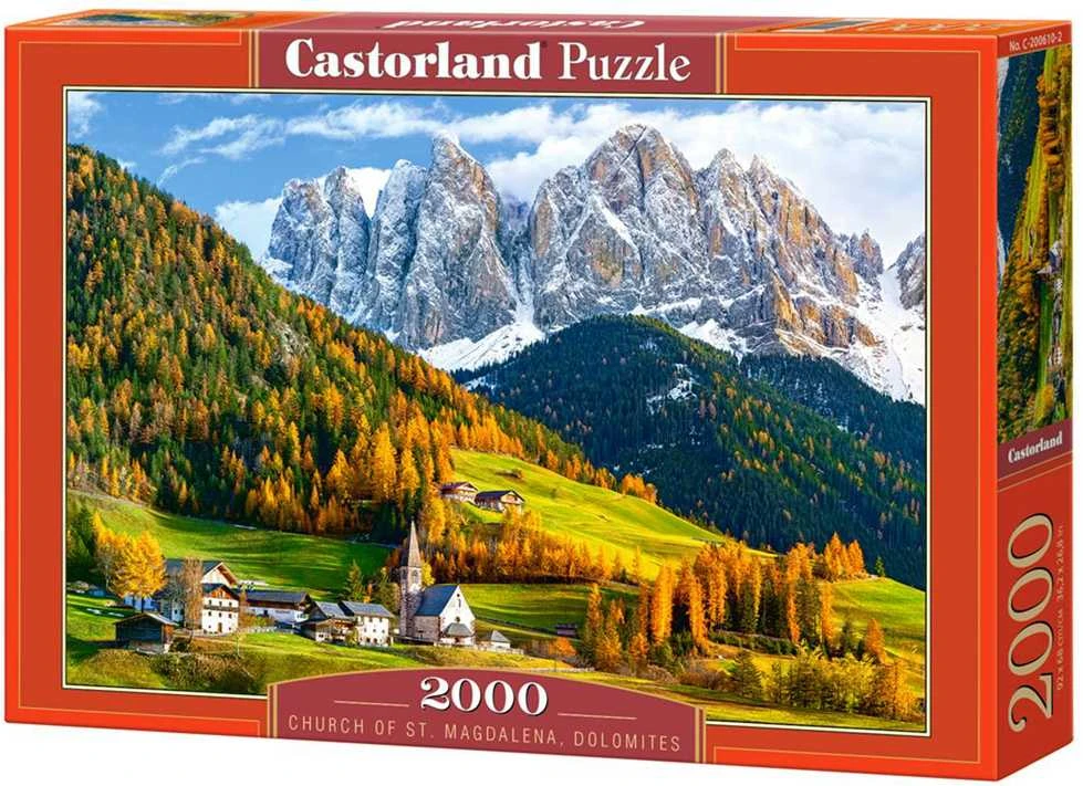 Castorland Dėlionė 2000 vnt. - Šv. Magdalenos bažnyčia, Dolomitai