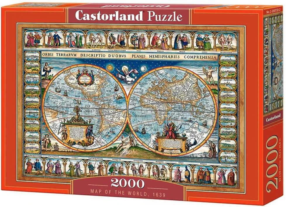 Castorland Dėlionė 2000 vnt. - Pasaulio žemėlaipis