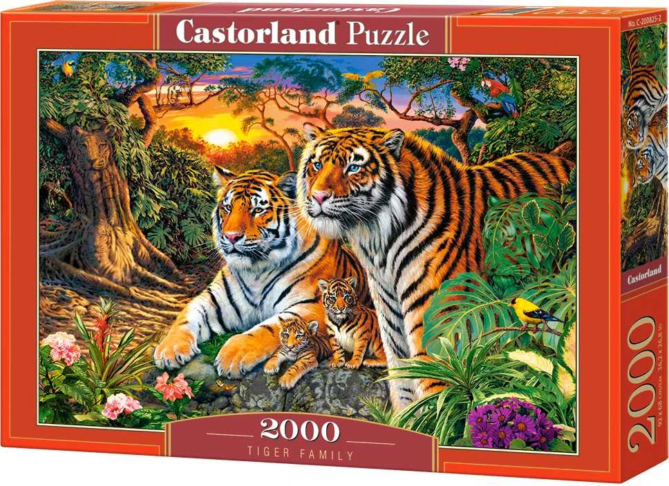 Castorland Dėlionė 2000 vnt. - Tigrų šeima