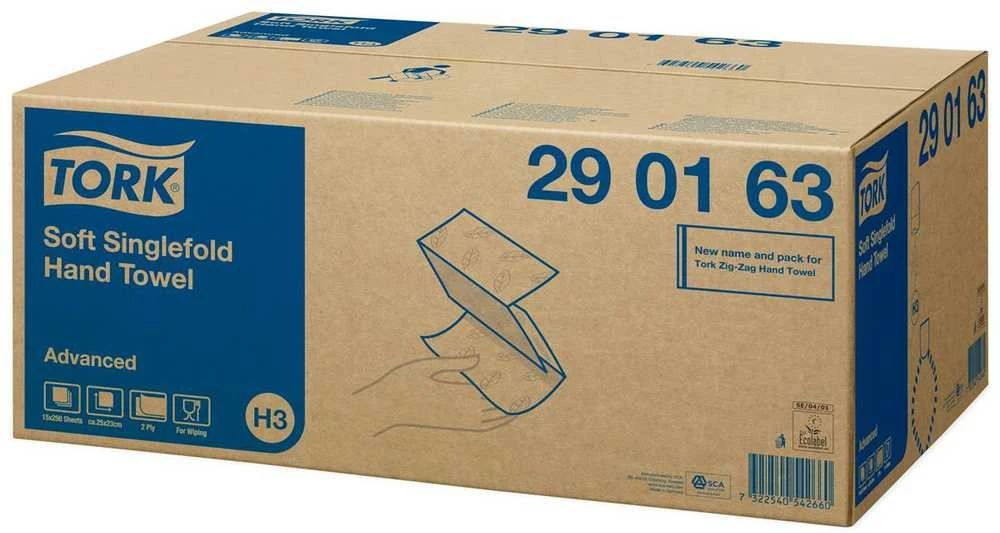 Popieriniai rankšluosčiai TORK Advanced ZZ Fold H3, 2 sl., 250 servetėlių, 24.8 x 23 cm, balta sp.