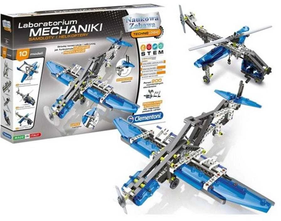 Konstruktoriaus rinkinys - Mechanics Laboratory - Lėktuvai ir sraigtasparniai - Clementoni 60590