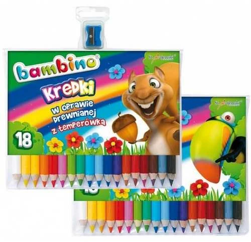 St. Majewski Šv. Majewski Crayons Bambino wood 18 spalvų + galąstuvas