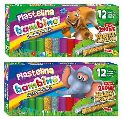 BAMBINO Plastilinas klasikinis 12 spalvų