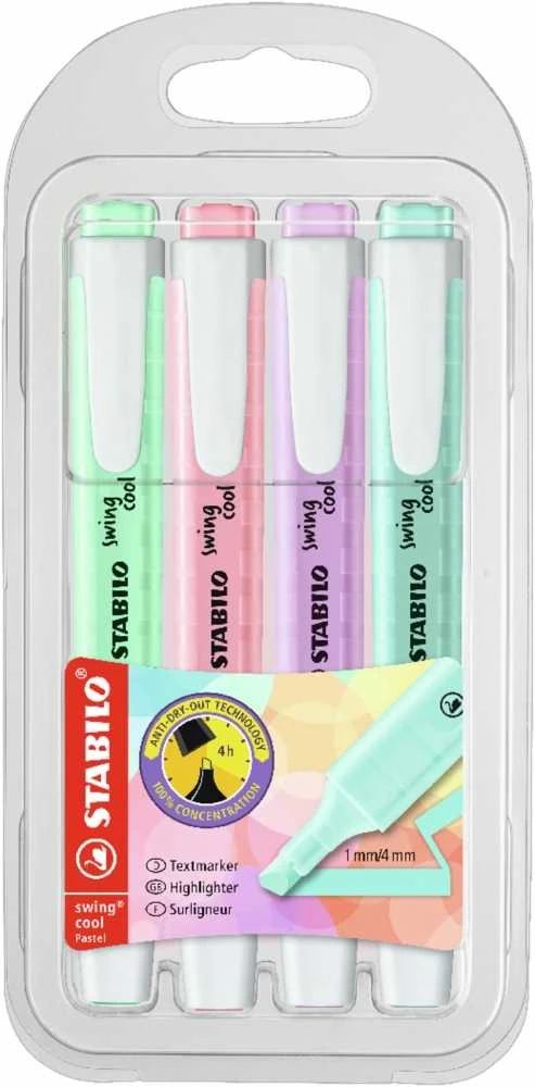 Stabilo Teksto žymekliai SWING COOL pastel violetiniai 4vnt.