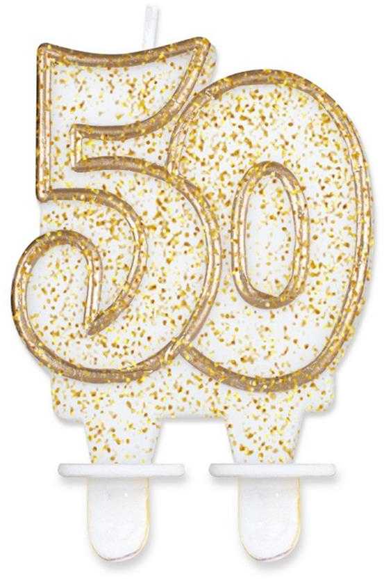 GODAN blizganti gimtadienio žvakė numeris 50