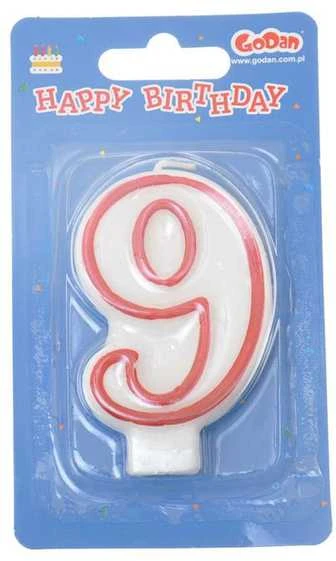 Gimtadienio žvakė numeris 9 GODAN PF-SCC/9