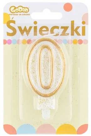 GoDan Skaičius žvakė su aukso sienos ir blizgesio - 0 - 1 pc. universalus