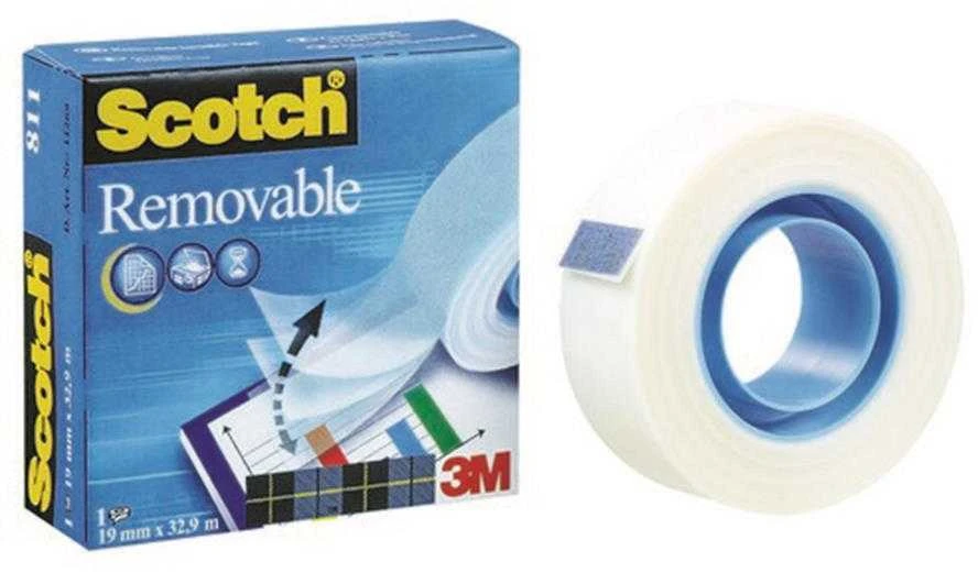 3M Lipni juostelė SCOTCH MAGIC, 19 mm x 33 m, nuimama