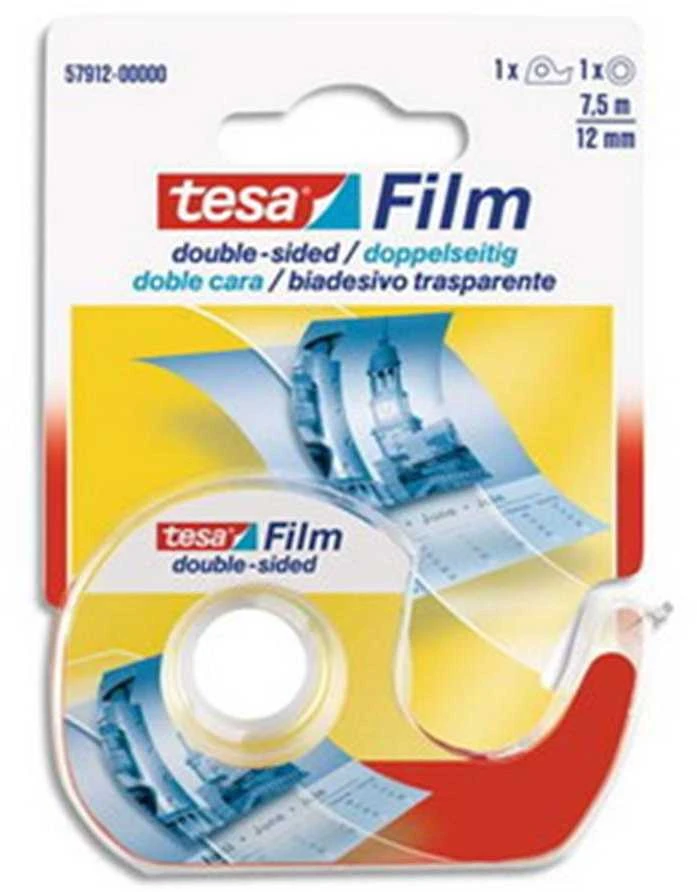 Beiersdorf Lipni juostelė dvipusė Tesa 12mmx7,5m, su laikikliu 1114-210