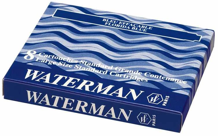 Rašalo kapsulės WATERMAN, 8 vnt., Juoda