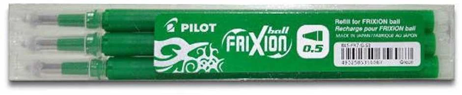 Pilot Frixion 0,5 mm žalios šerdelės pakuotė