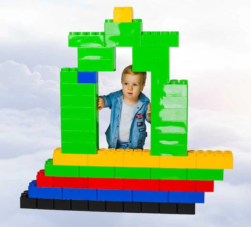 Konstruktorius Bj Plastik Mega Giants Brics + Wheels 141 el.