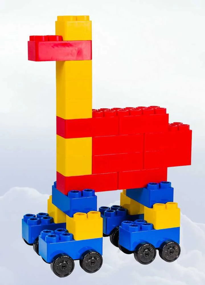 Konstruktorius Bj Plastik Mega Giants Brics + Wheels 141 el.