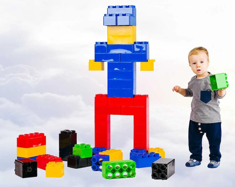 Konstruktorius Bj Plastik Mega Giants Brics + Wheels 141 el.
