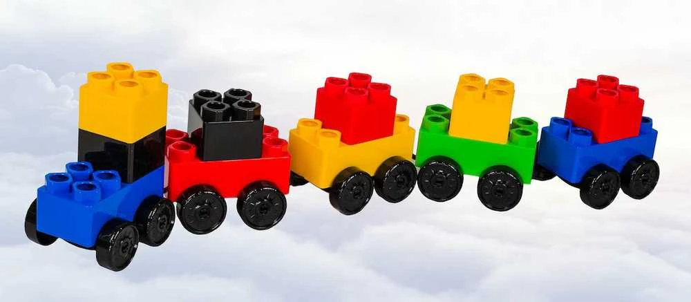 Konstruktorius Bj Plastik Mega Giants Brics + Wheels 141 el.