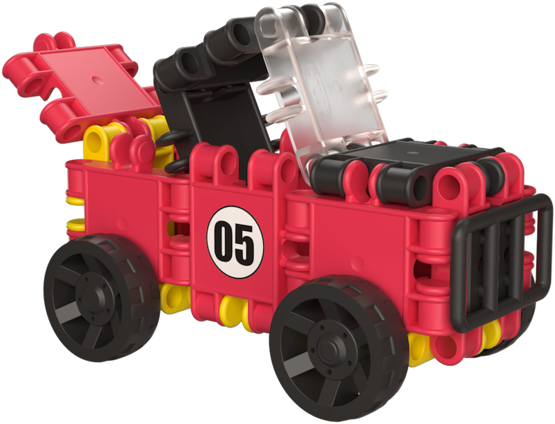 Clics toys KONSTRUKCINIAI KLUOKAI VAIKAMS CLICS RC001 dėžutė 5in1 69 vnt. SPAUSKITE PRADĖTI