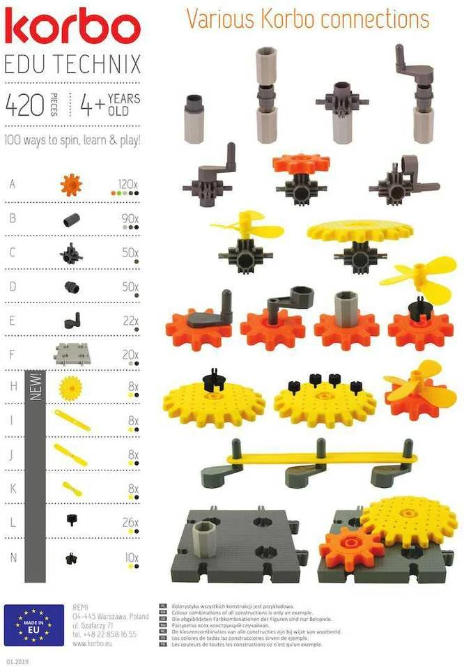 Konstruktorius Korbo EDU Technix 420 el.