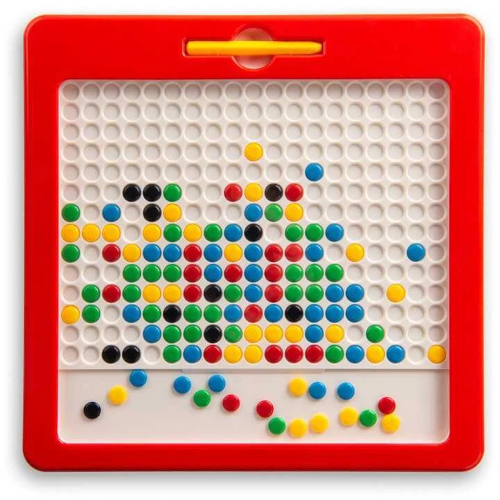 Magnetinė piešimo lenta MagPad Dots vaikams nuo 3 metų, lavina smulkiąją motoriką, raudona