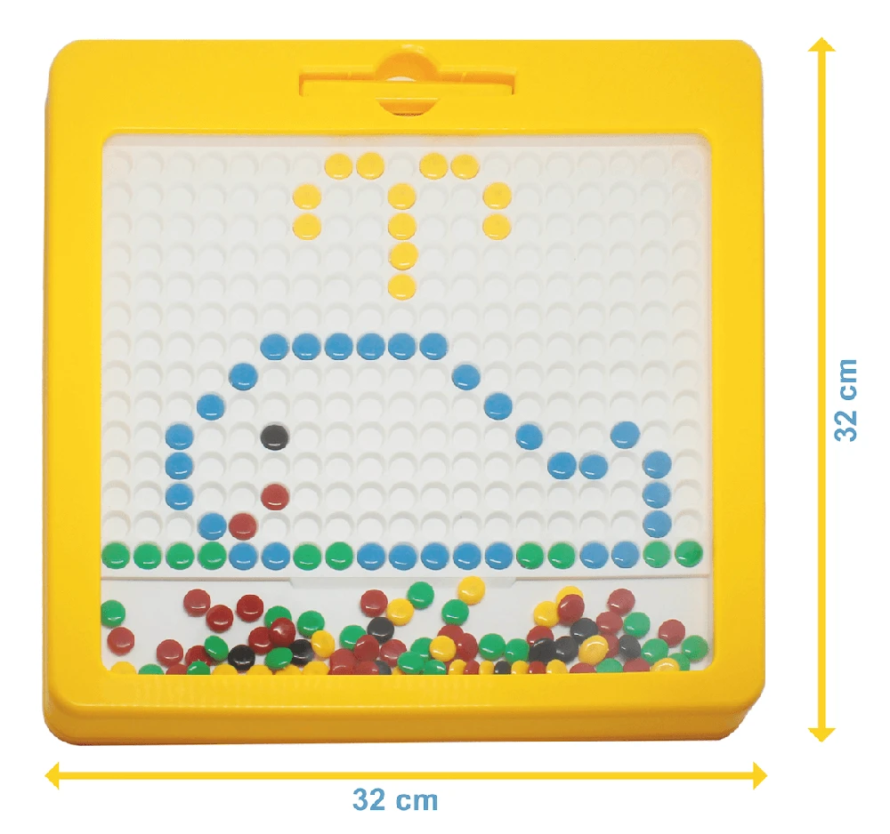 Magnetinė piešimo lenta MagPad Dots vaikams nuo 3 metų, lavina smulkiąją motoriką, raudona