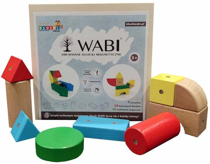 WABI medinės magnetinės kaladėlės 20 vnt.