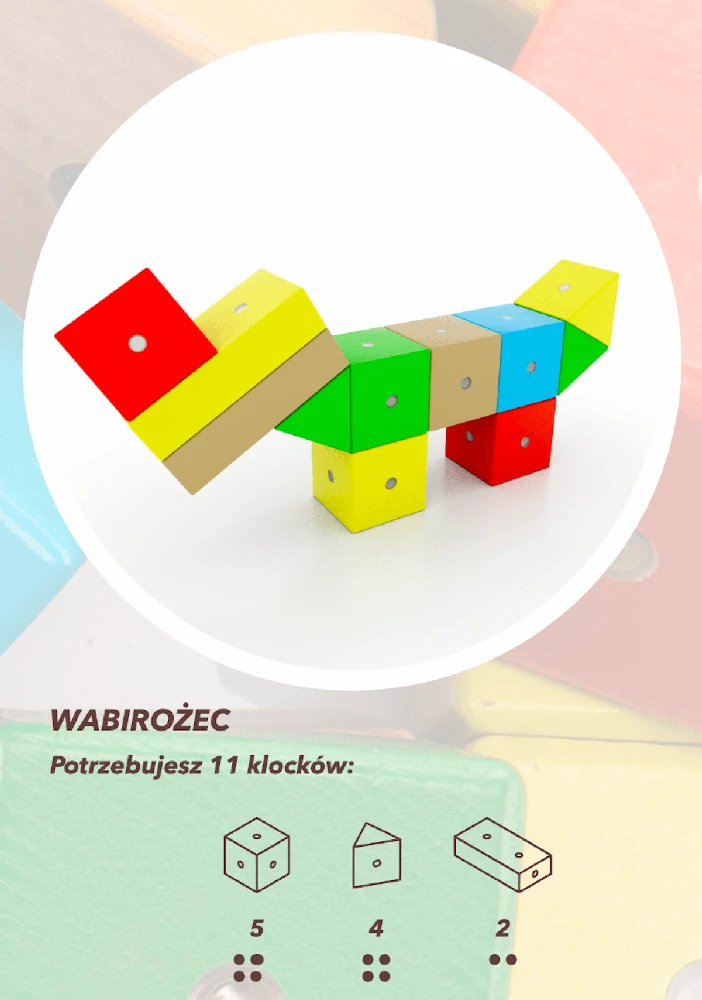 WABI medinės magnetinės kaladėlės 20 vnt.