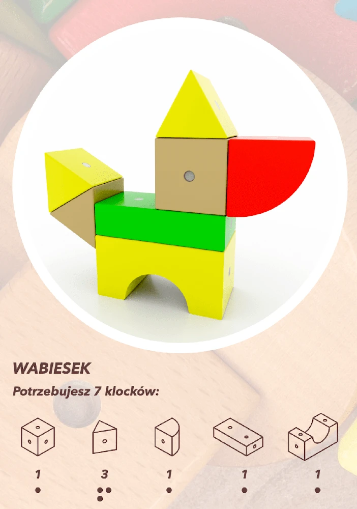 WABI medinės magnetinės kaladėlės 20 vnt.