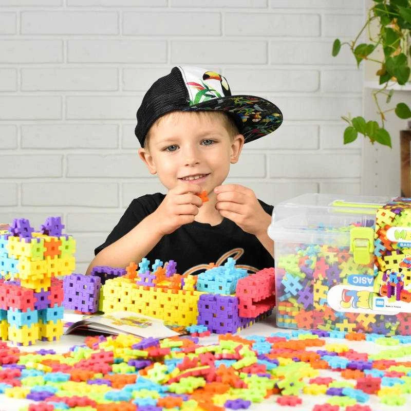 Meli Basic konstrukciniai kaladėlių rinkinys 1000 vnt. vaikams nuo 3 metų, nešiojamas dėklas