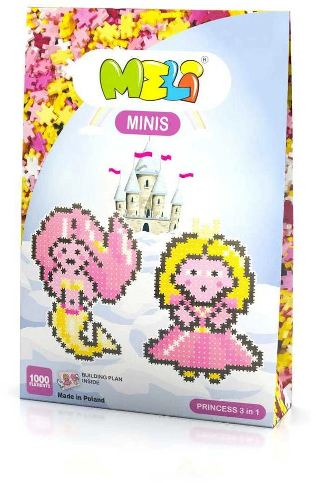 Konstruktorių rinkinys Meli Minis Princesės 3in1, 1000 detalių, vaikams nuo 3 metų, mergaitiškų spalvų